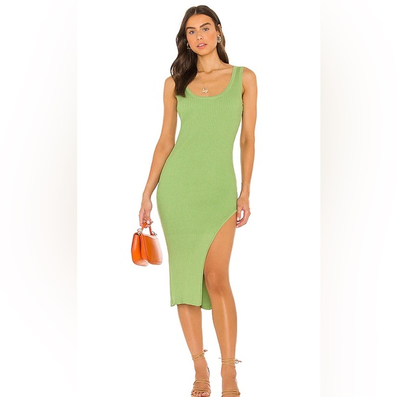 Lovers + Friends Dresses & Skirts - Lovers and friends Amelia ribbed midi dress green